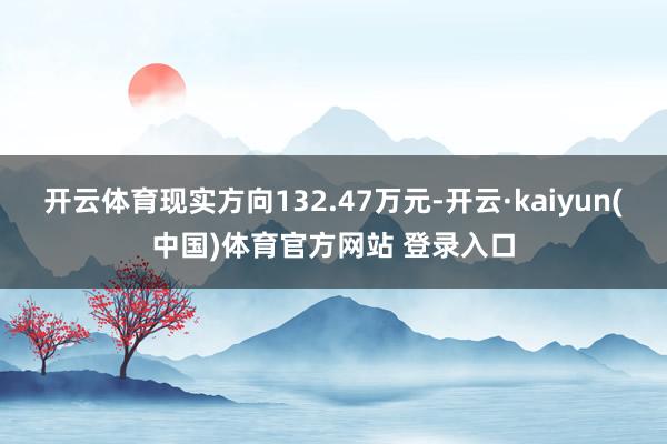 开云体育现实方向132.47万元-开云·kaiyun(中国)体育官方网站 登录入口