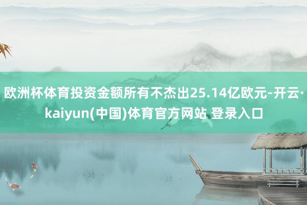 欧洲杯体育投资金额所有不杰出25.14亿欧元-开云·kaiyun(中国)体育官方网站 登录入口