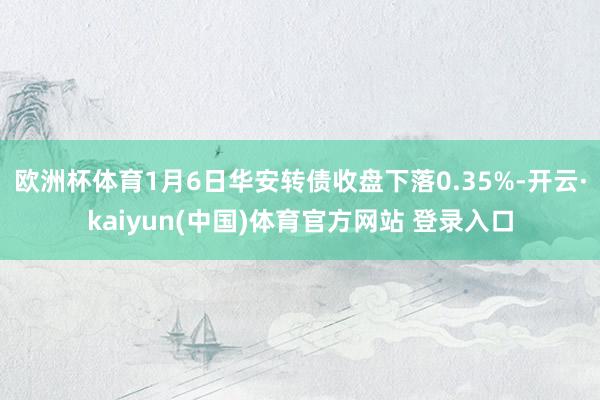 欧洲杯体育1月6日华安转债收盘下落0.35%-开云·kaiyun(中国)体育官方网站 登录入口
