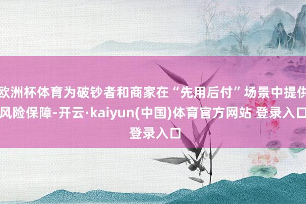 欧洲杯体育为破钞者和商家在“先用后付”场景中提供风险保障-开云·kaiyun(中国)体育官方网站 登录入口