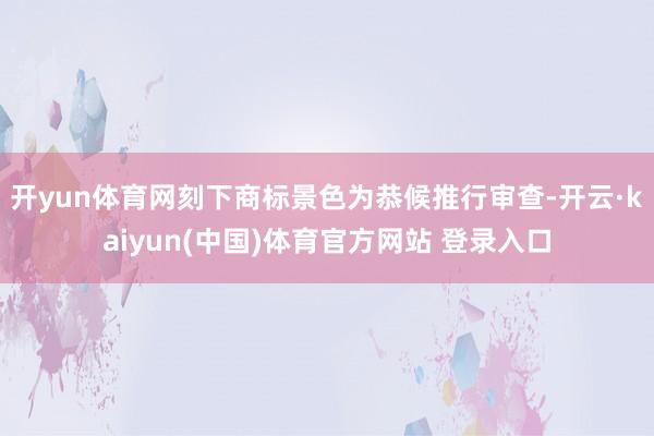 开yun体育网刻下商标景色为恭候推行审查-开云·kaiyun(中国)体育官方网站 登录入口