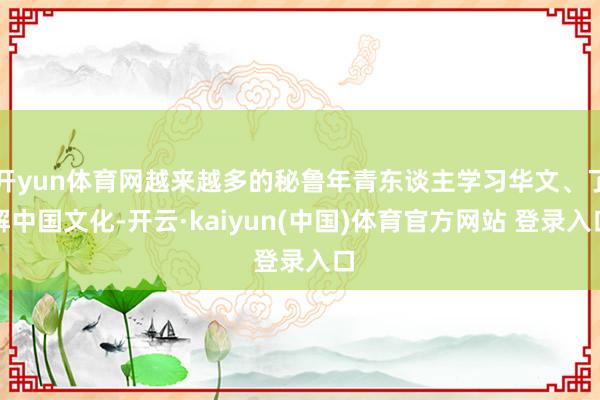 开yun体育网越来越多的秘鲁年青东谈主学习华文、了解中国文化-开云·kaiyun(中国)体育官方网站 登录入口