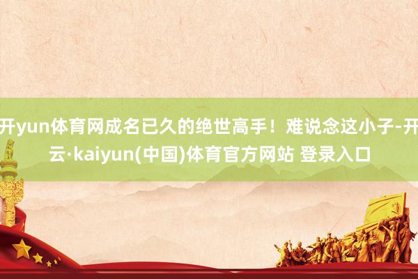 开yun体育网成名已久的绝世高手！难说念这小子-开云·kaiyun(中国)体育官方网站 登录入口