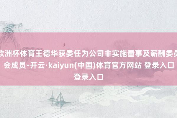 欧洲杯体育王德华获委任为公司非实施董事及薪酬委员会成员-开云·kaiyun(中国)体育官方网站 登录入口