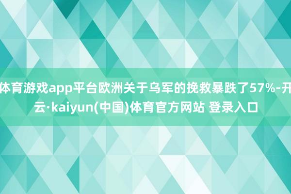 体育游戏app平台欧洲关于乌军的挽救暴跌了57%-开云·kaiyun(中国)体育官方网站 登录入口